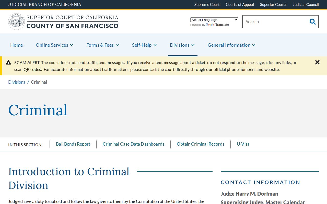 San Francisco County criminal court booking disposition records