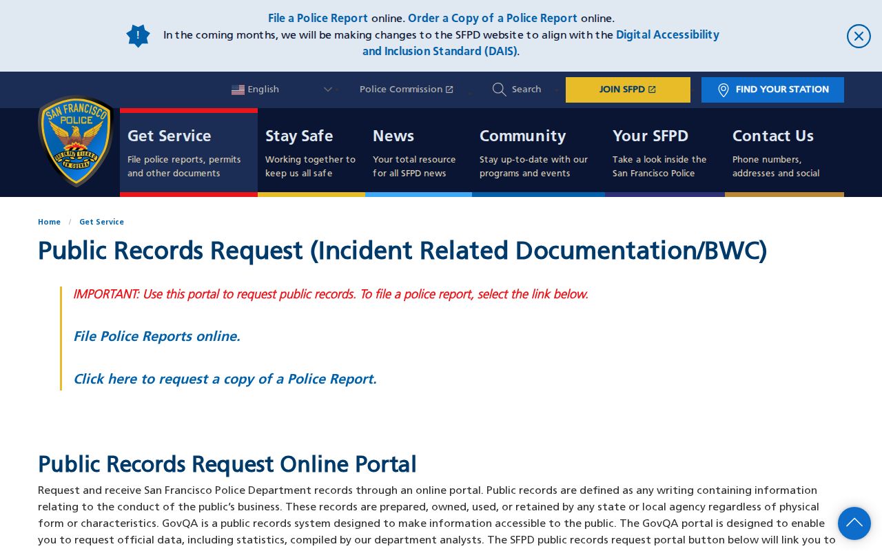 San Francisco County booking photo and police record request portal